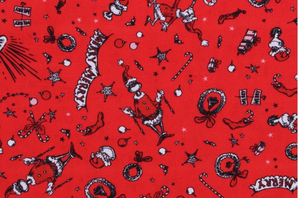 Robert Kaufman How The Grinch Stole Christmas Collection ADED-22568-223 Printed Cotton Craft Fabric in Holiday 