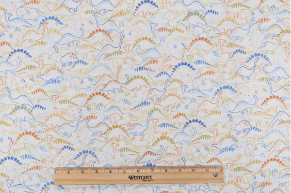 Click for Robert Kaufman Dino Darlings SRKD-22509-284 Printed Cotton Craft Fabric in Bone  Robert Kaufman Dino Darlings SRKD-22509-284 Printed Cotton Craft Fabric in Bone