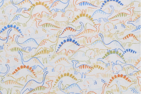 Click for Robert Kaufman Dino Darlings SRKD-22509-284 Printed Cotton Craft Fabric in Bone  Robert Kaufman Dino Darlings SRKD-22509-284 Printed Cotton Craft Fabric in Bone