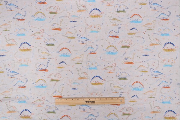 Robert Kaufman Dino Darlings SRKD-22508-284 Printed Cotton Craft Fabric in Bone 