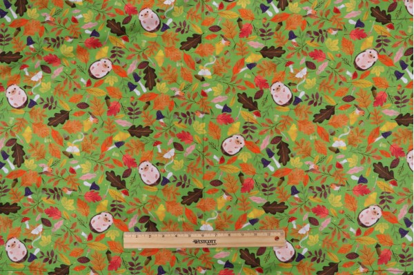 Kathryn Selbert/Advocate Art Forest Feast AKFD-22595-395 Printed Cotton Craft Fabric in Sour Apple for Robert Kaufman 