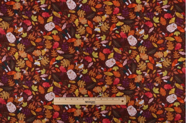 Kathryn Selbert/Advocate Art Forest Feast AKFD-22595-408 Printed Cotton Craft Fabric in Roasted Pecan for Robert Kaufman 