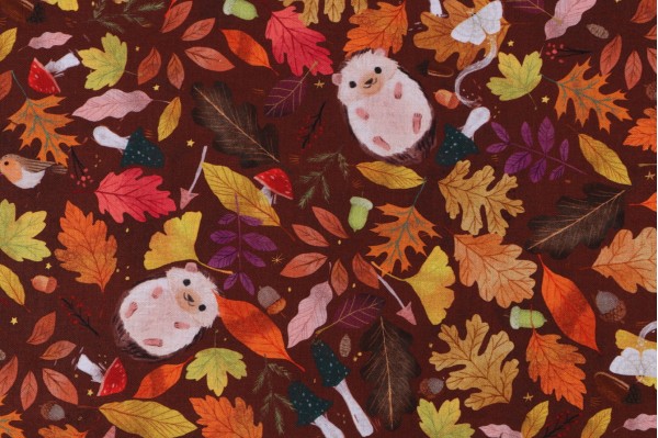 Kathryn Selbert/Advocate Art Forest Feast AKFD-22595-408 Printed Cotton Craft Fabric in Roasted Pecan for Robert Kaufman 