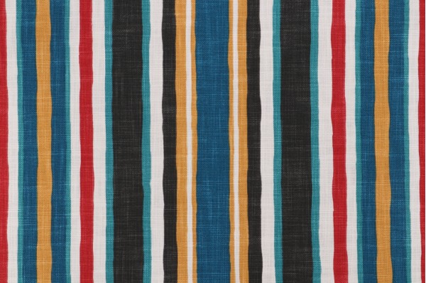 Sample of Covington Paintlines Printed Cotton Drapery Fabric in 397-Primary 