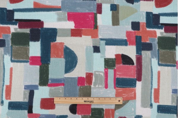 Drama Printed Decorator Fabric in Lagoon 