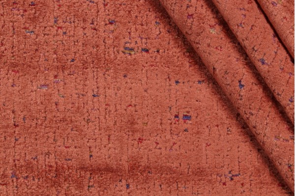 P Kaufmann City Lights Woven Chenille Velvet Upholstery Fabric in Terracotta 