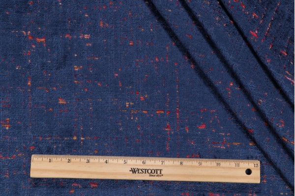 P Kaufmann City Lights Woven Chenille Velvet Upholstery Fabric in Sapphire 