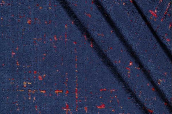 P Kaufmann City Lights Woven Chenille Velvet Upholstery Fabric in Sapphire 