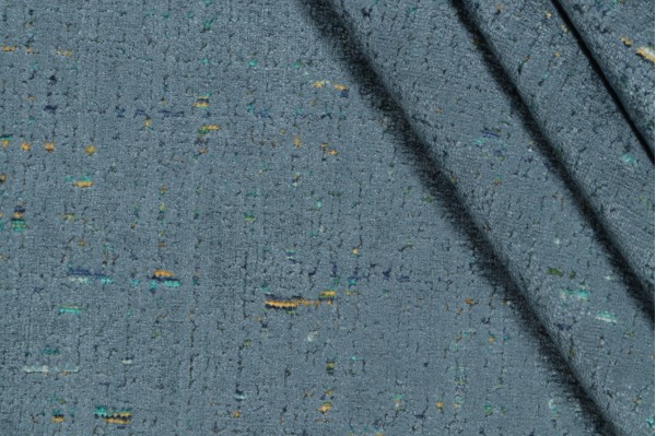P Kaufmann City Lights Woven Chenille Velvet Upholstery Fabric in Aegean 