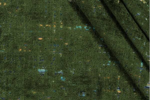P Kaufmann City Lights Woven Chenille Velvet Upholstery Fabric in Emerald 
