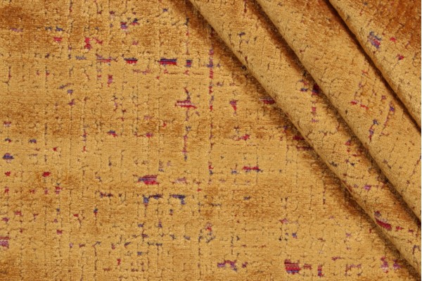 P Kaufmann City Lights Woven Chenille Velvet Upholstery Fabric in Amber 