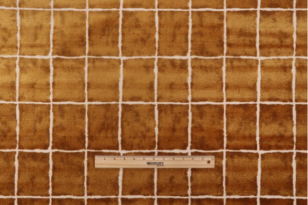 P Kaufmann Avenue Velvet Upholstery Fabric in Amber 