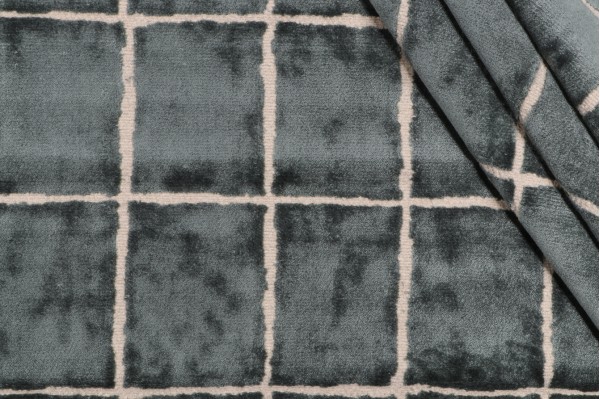 P Kaufmann Avenue Velvet Upholstery Fabric in Mineral 