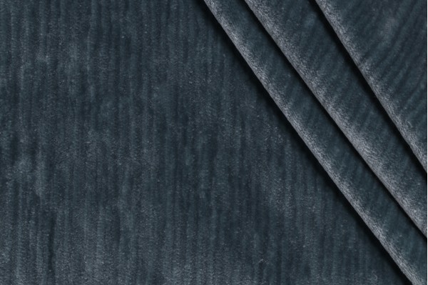 P Kaufmann Dynasty Performance Velvet Upholstery Fabric in Blue Smoke 