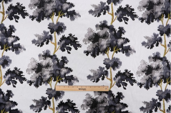 P Kaufmann Bellegrove Embroidered Drapery Fabric in Silhouette 