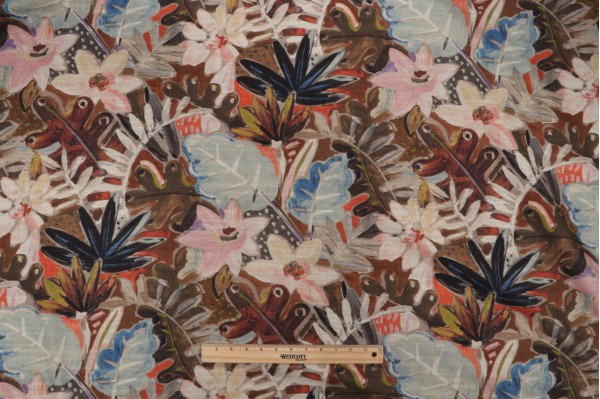 Click for PK Lifestyles Thriving Printed Cotton Blend Drapery Fabric in Mushroom  PK Lifestyles Thriving Printed Cotton Blend Drapery Fabric in Mushroom