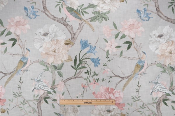 Covington Eliana Printed Cotton Drapery Fabric in 178-Silk 