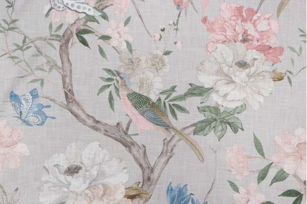 Covington Eliana Printed Cotton Drapery Fabric in 178-Silk 