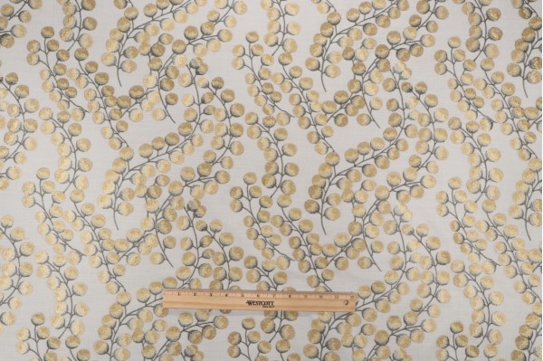 Hamilton Winslow Embroidered Drapery Fabric in Gold 