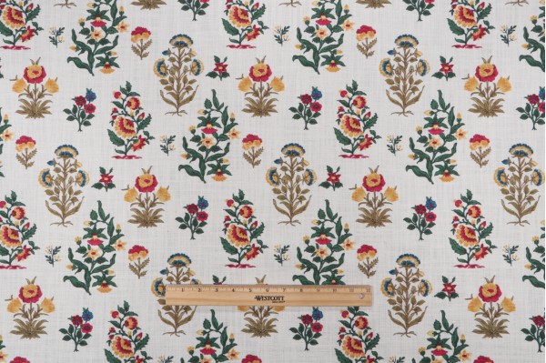 Sample of Hamilton Burke Printed Cotton Drapery Fabric in Multi 