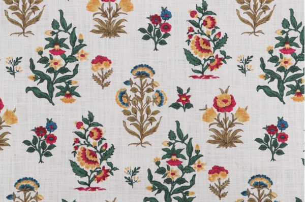 Sample of Hamilton Burke Printed Cotton Drapery Fabric in Multi 