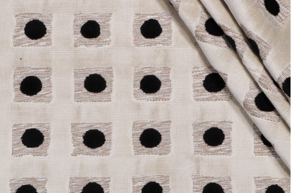 Hamilton Domino Velvet Upholstery Fabric in Onyx 