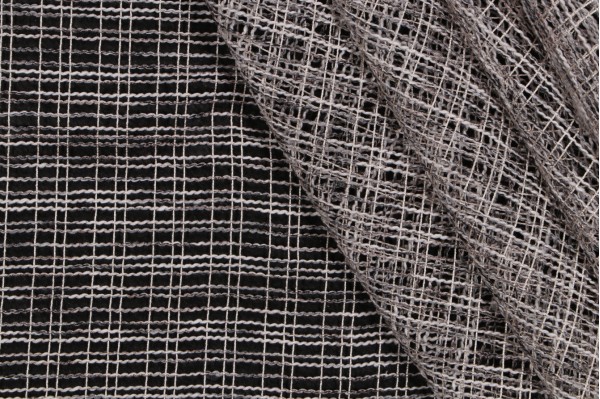 Sample of Lino Textiles Simone Burgos Sheer Drapery Fabric in Grey 