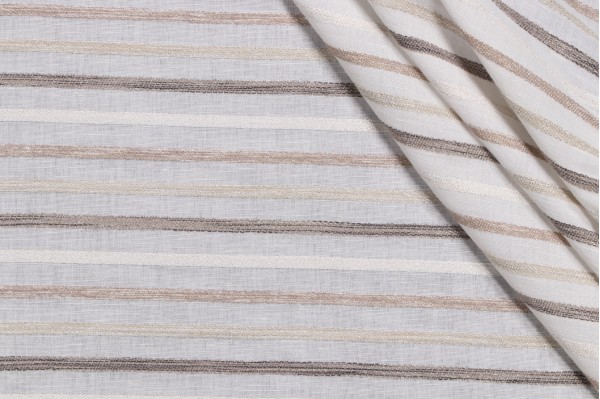 Lino Textiles Simone Carmen Semi-Sheer Drapery Fabric in Silver 