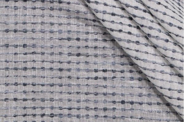 Sample of Lino Textiles Simone Alexa Sheer Drapery Fabric in Indigo 