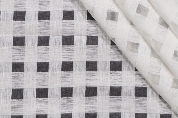 Lino Textiles Nina Woven Sheer Drapery Fabric in Ivory 