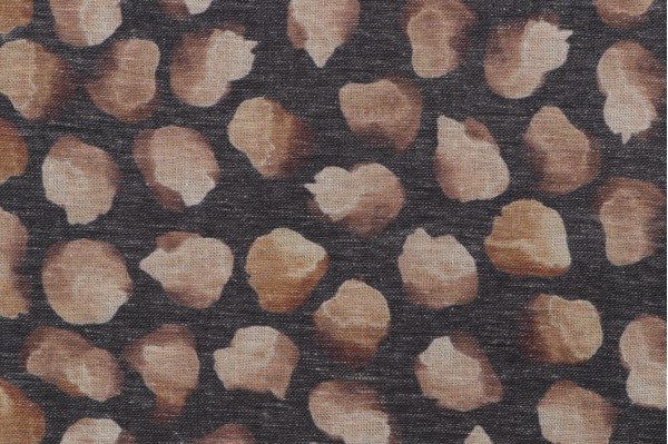 Blurry Dot Printed Drapery Fabric in Natural/Grey