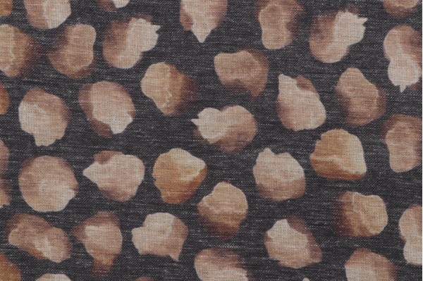 Blurry Dot Printed Drapery Fabric in Natural/Grey
