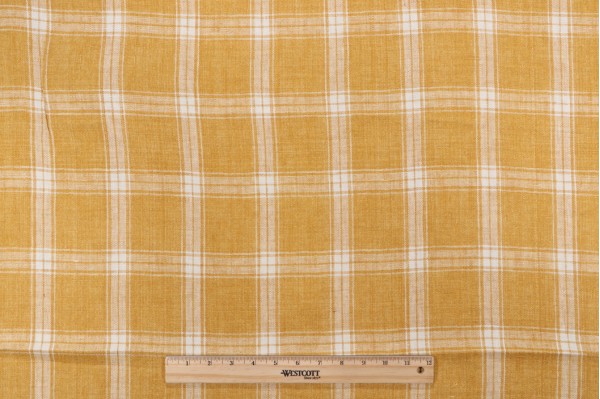 P Kaufmann Preston Woven Linen Decorator Fabric in Yolk
