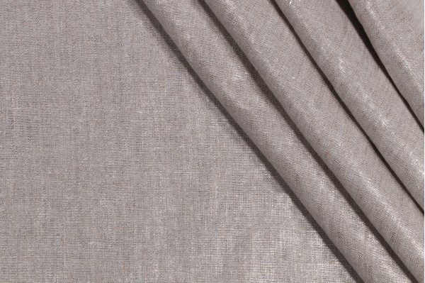 Lino Textiles Troy Nevada Glazed Drapery Fabric in Oatmeal Silver 