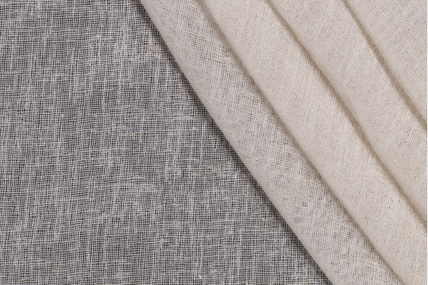 Lino Textiles Athena Woven Sheer Drapery Fabric in Ecru 