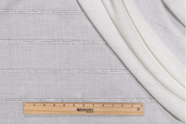 Lino Textiles Humberto Woven Sheer Drapery Fabric in Ivory 