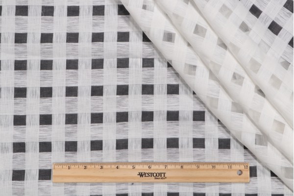 Lino Textiles Nina Woven Sheer Drapery Fabric in Ivory 
