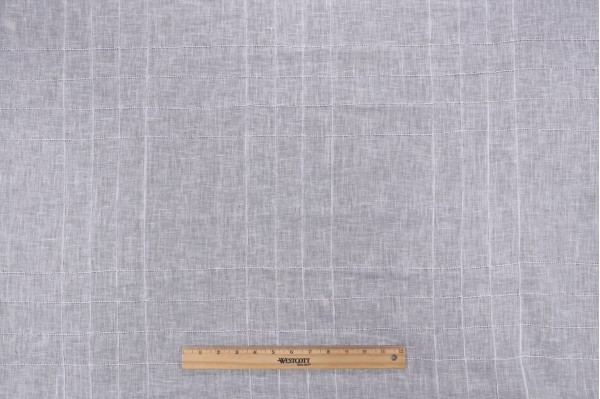 Sample of Lino Textiles Oakley Woven Sheer Drapery Fabric in White 