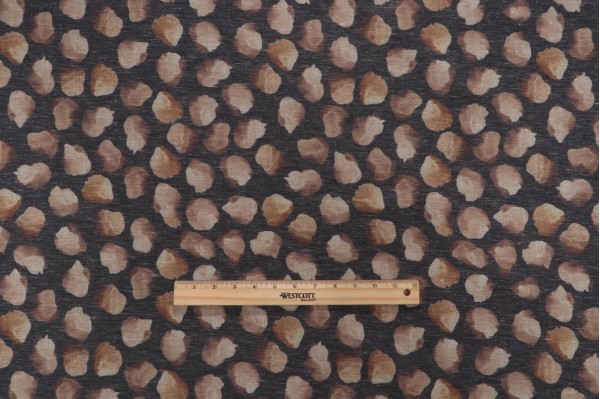 Blurry Dot Printed Drapery Fabric in Natural/Grey