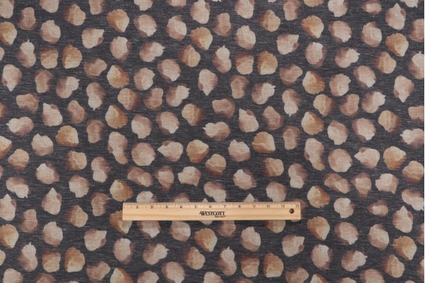 Blurry Dot Printed Drapery Fabric in Natural/Grey