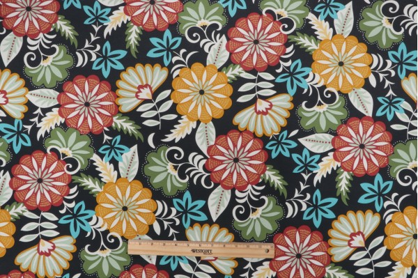 Click for Richloom Cadelle Printed Polyester Outdoor Fabric in Ebony  Richloom Cadelle Printed Polyester Outdoor Fabric in Ebony