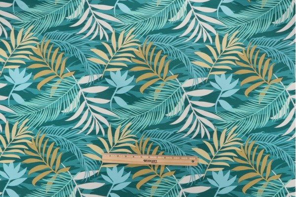 Richloom Mayland Printed Polyester Outdoor Fabric in Palm 