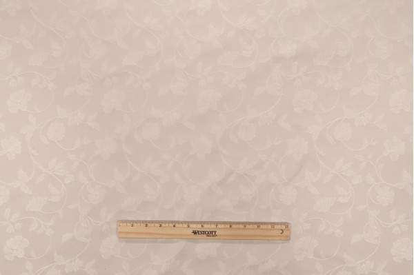 Grey Watkins Damask Amboise Decorator Fabric in Creme for Scalamandre