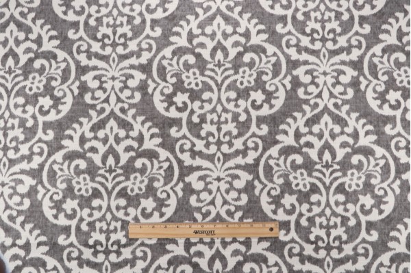 Jennifer Adams Salisbury Printed Cotton Blend Drapery Fabric in 9-Graphite for Covington