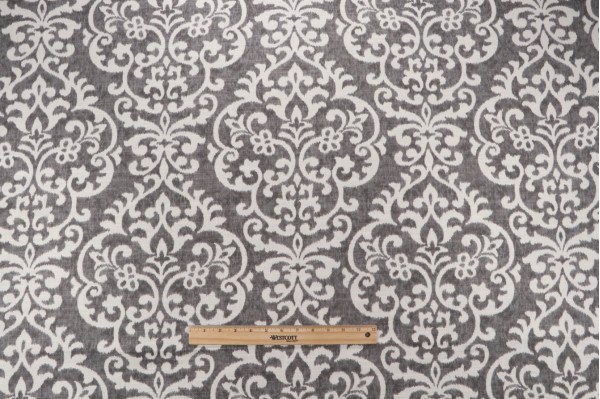 Jennifer Adams Salisbury Printed Cotton Blend Drapery Fabric in 9-Graphite for Covington