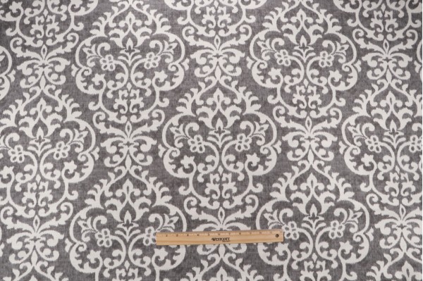 Jennifer Adams Salisbury Printed Cotton Blend Drapery Fabric in 9-Graphite for Covington