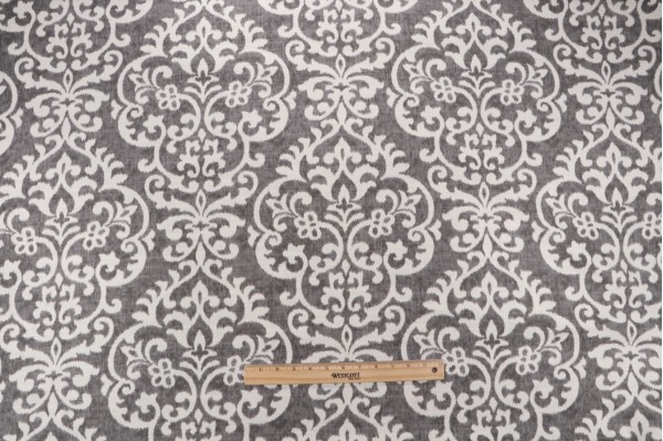 Jennifer Adams Salisbury Printed Cotton Blend Drapery Fabric in 9-Graphite for Covington