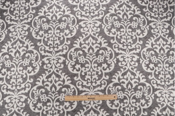 Jennifer Adams Salisbury Printed Cotton Blend Drapery Fabric in 9-Graphite for Covington