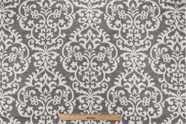 Jennifer Adams Salisbury Printed Cotton Blend Drapery Fabric in 9-Graphite