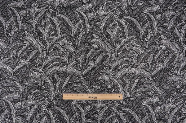 Phifer Geobella Fronds Woven Olefin Outdoor Fabric in Black